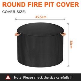 Protective Cover for Solo Stove, Round Fire Pit Cover for Outdoor Use, UV-Resistant, Smokeless Fabric, Fire Basket, Fire Pit Cover (Ranger 45D x 38H)