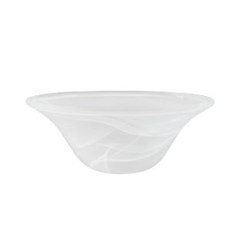 Aspen Creative 23509-11,Alabaster Replacement Glass Shade for Medium Base Socket Torchiere Lamp, Swag Lamp, Pendant and Island Fixture. 12-1/4" Diameter x 4-3/4" High.