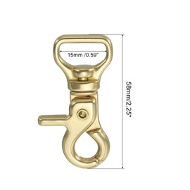 [PATIKIL] Lobster Claw Keychain Set of 3 19/32" Solid Brass Round Lobster Clasp Swirl Trigger Snap Hook for DIY Leather Craft Purse Lanyard Clip