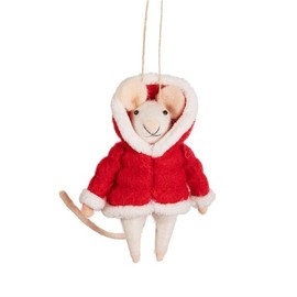 Sass & Belle Mouse in Puffer Jacket Felt Decoration