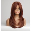 VEBONNY VEBONNY-235 Short Copper Red Bob Wig with Bangs, Synthetic