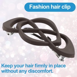 YUANYIJIA 3 Pcs Vintage Barrettes for Thick Hair, Non-Slip Strong Hold Grip Flat Claw Clip, French Hair Clips, Large Barrettes for Women (Black+Brown+Khaki)