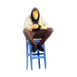 Baoblaze 1/64 Scale Men Model Figures Mini People Model,Movie Props Sand Table Layout Decoration,Diorama Layout 1/64 Men Figures Model, blue