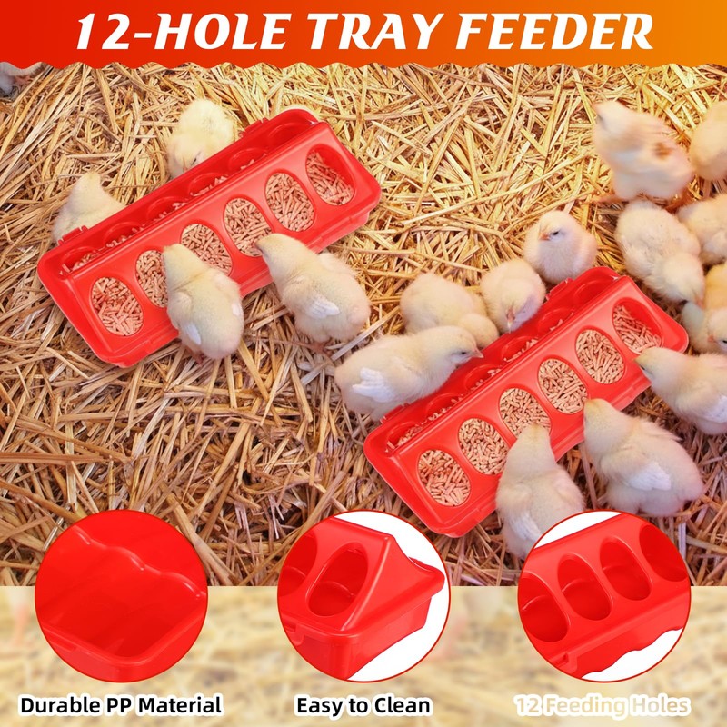 Afarnook 4 Pack 3L Heated Chicken Waterer for Winter 0.8