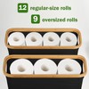 Toilet Paper Basket, Toilet Paper Storage with Lid - Bamboo