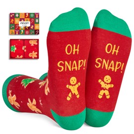 Zmart Christmas Gifts Stocking Socks For Men Women - Gingerbread Secret Santa Socks Xmas Stocking Stuffers For Dad Mom Teens