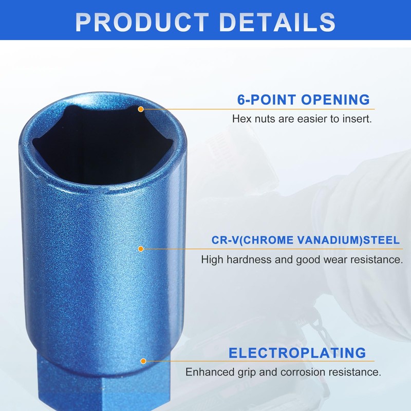 sourcing map 2pcs Nut Driver 19mm Hex Drive Socket CR-V