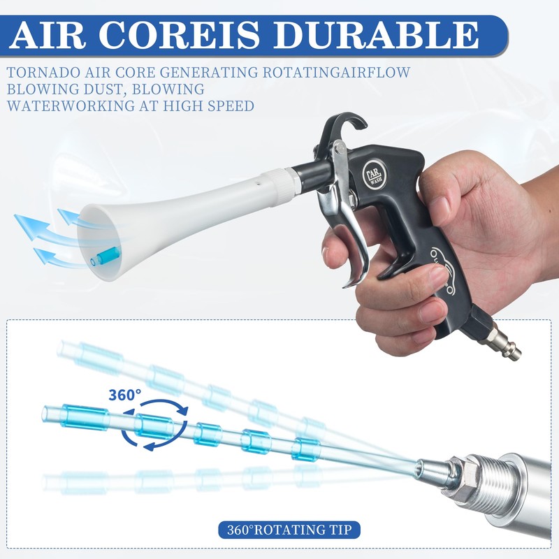 LusterCare Tornado Car Cleaning Gun with Replacement Air Gun Blower
