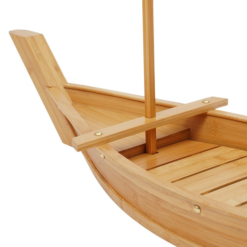 Sushi Boat Serving Tray, 31.5 Inch Large Size Bamboo Sushi