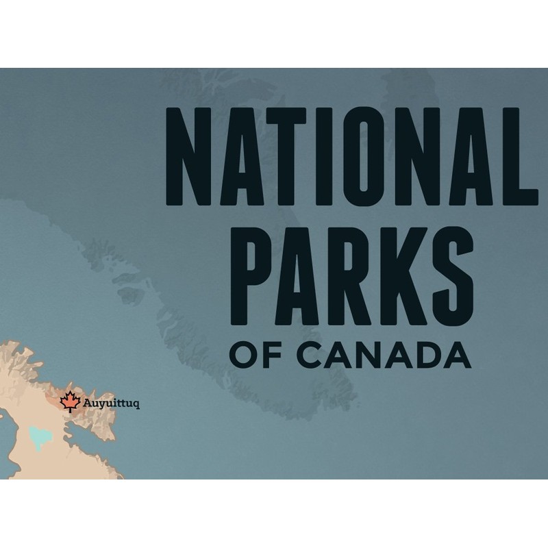 Canada National Parks Checklist Map 18x24 Poster (Tan & Slate