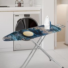 Daulesho Origami Moon Pine Tree Ironing Board Cover Paper Carving Starry Night Home Iron Replacement Cover Elastic Edge, Paper Sculpture Snowflakes Stain Resistant, Easy Install