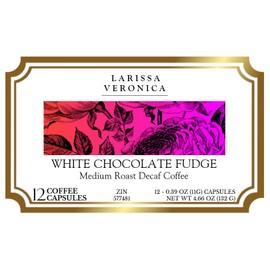 White Chocolate Fudge Medium Roast Decaf Coffee (Single Serve K-Cup Pods) (Gourmet, Naturally Flavored, Whole Coffee Beans) (12 pods, ZIN: 577481)