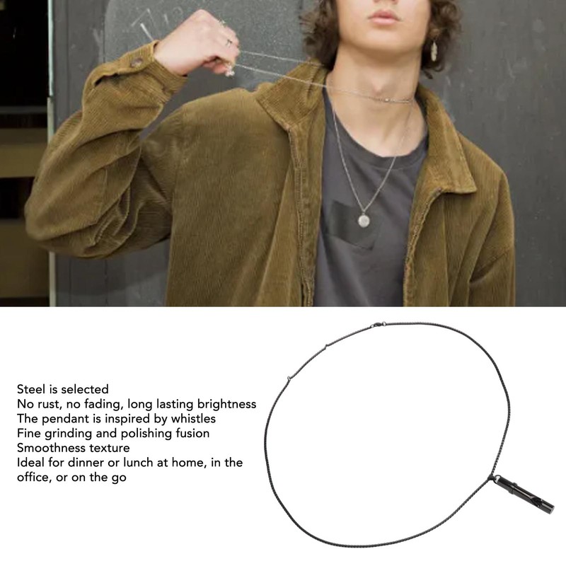 Breathing Necklace Reducing Stress Whistle Shape Steel Meditation Anxiety Necklace