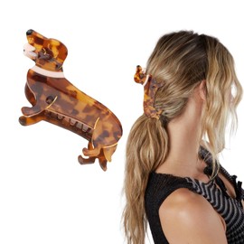 Cosmeria Dachshund Hair Clip for Women and Girls, Funny Volume Clip Made of High-Quality Acetate, Perfect Dog Hair Clip for All Occasions and Dachshund Lovers