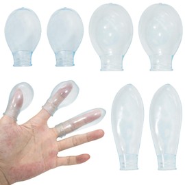 Waterproof Toe and Finger Covers, 6pcs Comfortable and Durability Soaking Sleeves for Bathing, Pedicures, Manicures, Nail Care(2 Large 2 Medium 2 Small)