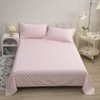 KAREVER Pink Grid Bed Sheet Set Pink White Checkered 4