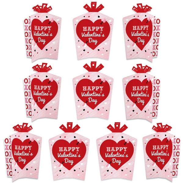Big Dot of Happiness Conversation Hearts - Table Decorations - Valentine’s Day Party Fold and Flare Centerpieces - 10 Count