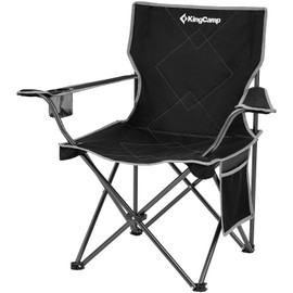 KingCamp Tanger Camping Chair XL Beach Folding Chair Lightweight Steel 100 kg Black