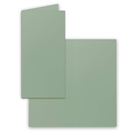 FarbenFroh by GUSTAV NEUSER 25 x Folding Cards DIN Long - Eucalyptus (Green) - 10.5 x 21 cm - Blank Folding Cards - Folding Cards for Invitations and Greeting Cards for Christmas and Birthday