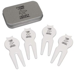 Azeeda 'I Came. I Saw. I Rolled a Critical' Golf Divot Tool/Repair Fork Gift Set (GO00068868)