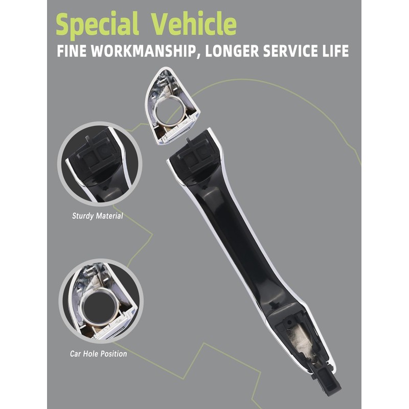 HONFQP Driver Side Exterior Door Handle Compatible with Hyundai Elantra