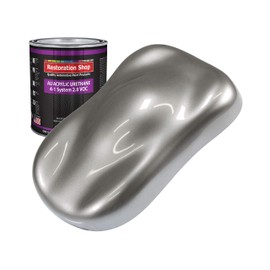 Restoration Shop - Titanium Gray Metallic Acrylic Urethane Auto Paint - Quart Paint Color Only - Professional Single Stage High Gloss Automotive, Car, Truck Coating, 2.8 VOC