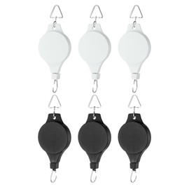 PATIKIL Plant Hanger, 6 Pcs Pulley Retractable Hanging Indoor and Outdoor Plant Pots Holder, for Planters, Flower Basket, Wind Chimes, Bird Feeders, Black & White