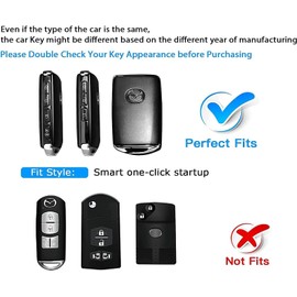 Bqepe for Mazda Key Fob Cover Keychain Fit for 2020-2024 Mazda CX-5, CX-30, CX-9, 2019-2024 Mazda 3, Mazda 3 Hatchback ，Smart Key Shell Case (Blue)