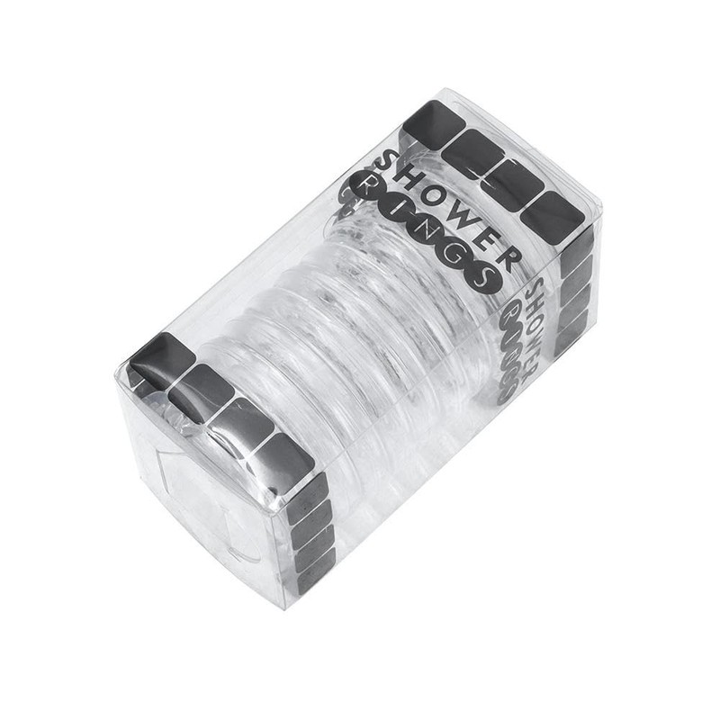 Benytro 24 Pcs Durable Clear Plastic Shower Curtain Rings,O-Shape PP