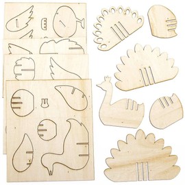 Baker Ross FC705 Bird Woodcraft Model Kits, Arts and Crafts for Kids,brown Pack of 5