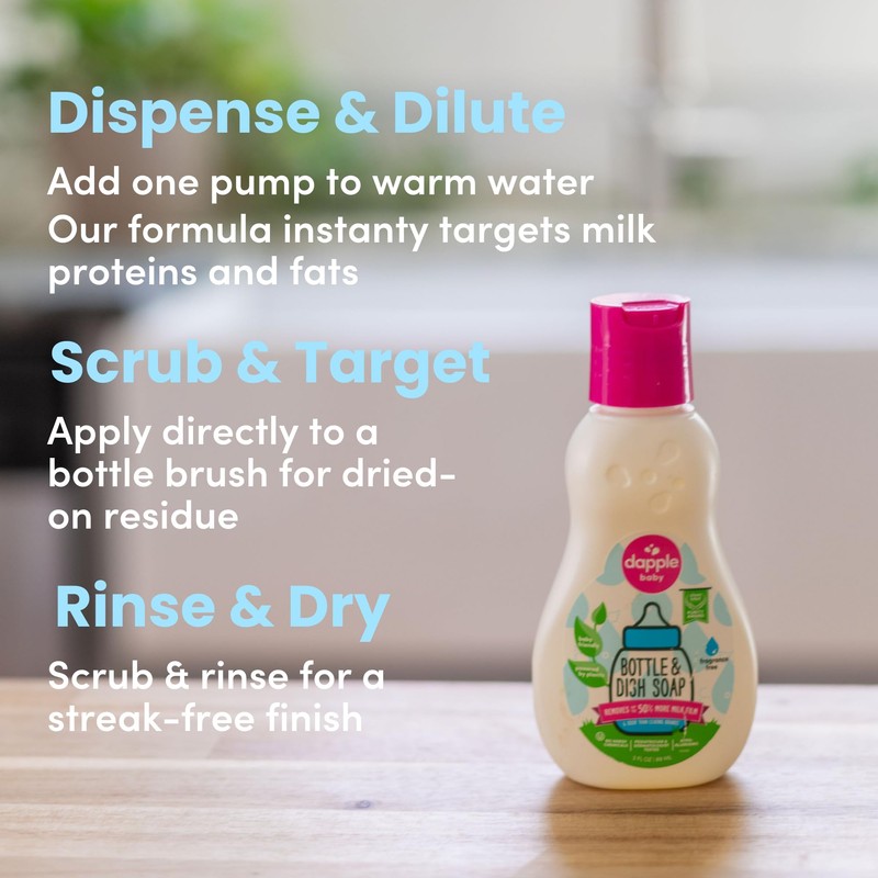 Dapple Baby Bottle Soap, Hypoallergenic Dish Soap for Baby Bottles,