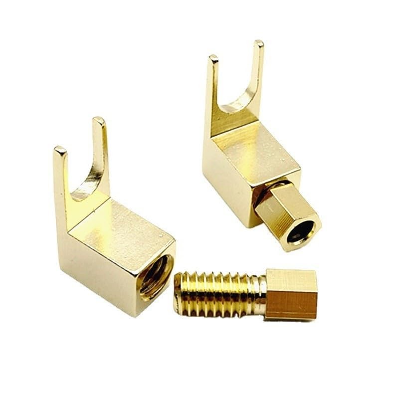Mugetech 4 pcs Banana to Spade Adapter Plug,Speaker Spade Terminals