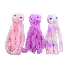 DONGKER - 3 juguetes de peluche para gatos, en forma de pulpo con zacate gatera pequeña en el interior para gatitos y gatos, para masticar arañazos