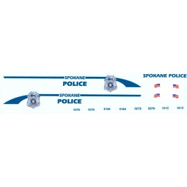 Custom Made HO scale Spokane Police Vehicle Decal Set