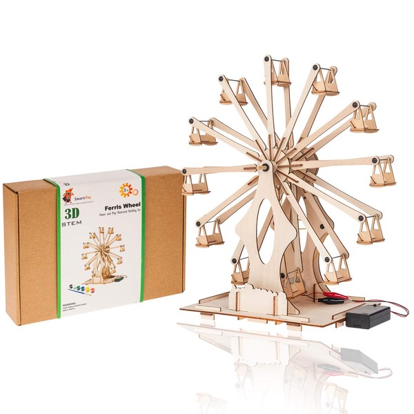 Wooden Ferris Wheel Building DIY Model Kits for Adults, Teens and Kids | Educational STEM Toys for Boys and Girls | 3D Puzzles Science Kits for Kids Ages 8 9 10 11 12 | Mechanical Assembly Stem