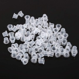 Tazas de tinta de tatuaje, 100 piezas de tamaños S Tazas de tapa de tinta de tatuaje, Contenedor de tatuaje, Tapa de tinta de pigmento de tatuaje para tinta de tatuaje