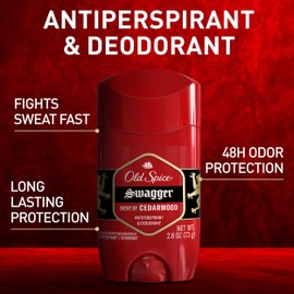 Old Spice Red Zone Collection Invisible Solid Men's Anti-Perspirant and Deodorant, Swagger Scent - 3.4 Oz