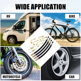 X AUTOHAUX 12pcs Tire Valve Stem Extension W/ 4 Dual Extender Pipe 8.3" 2 Valve Core Removal Tool 6 Valve Stem Extension Adaptor 45 90 135 Degree for Car Truck