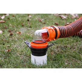 Camco Flexible 3-in-1 Sewer Adapter Hose Seal -Flexible Fitting That Makes Connection to a Sewer Inlet Simple and Less Hands On! (39318), Black