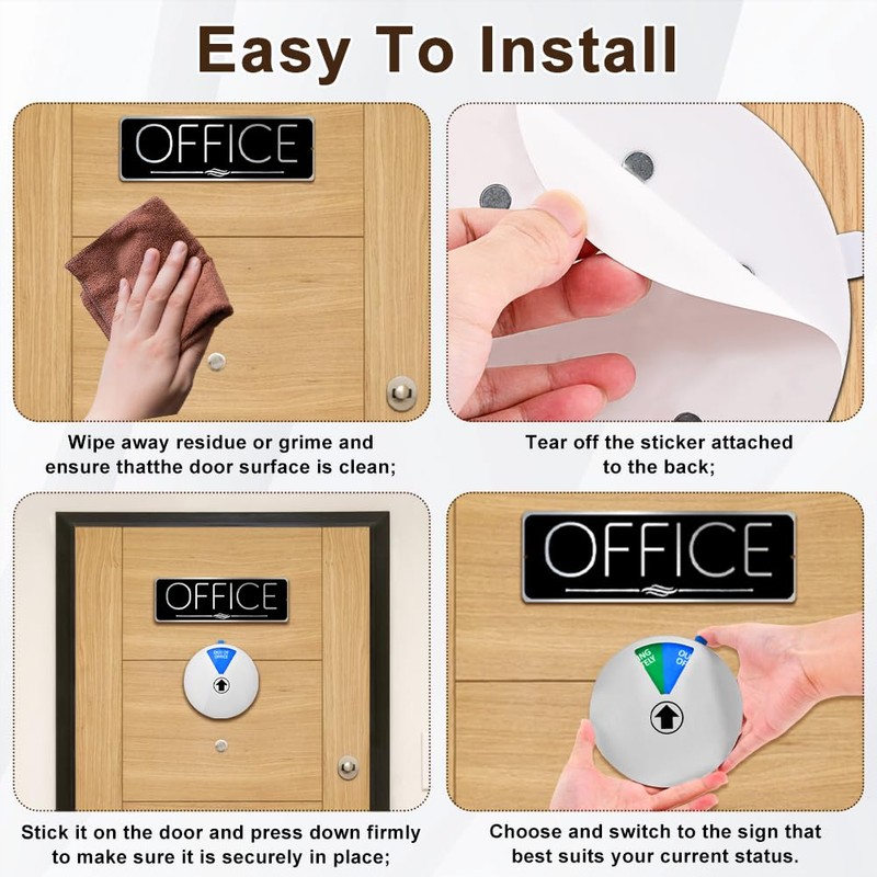 PUXING - Letrero para puerta de oficina, 6 opciones de