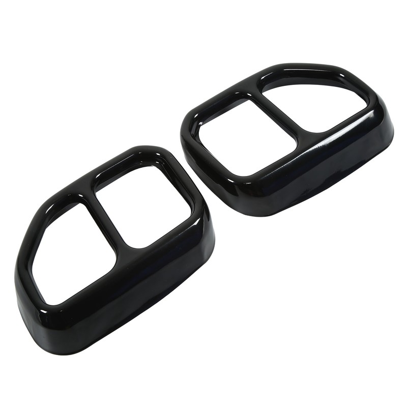2pcs Gloss Black Car Tail Exhaust Pipe Cover Trim Stainless