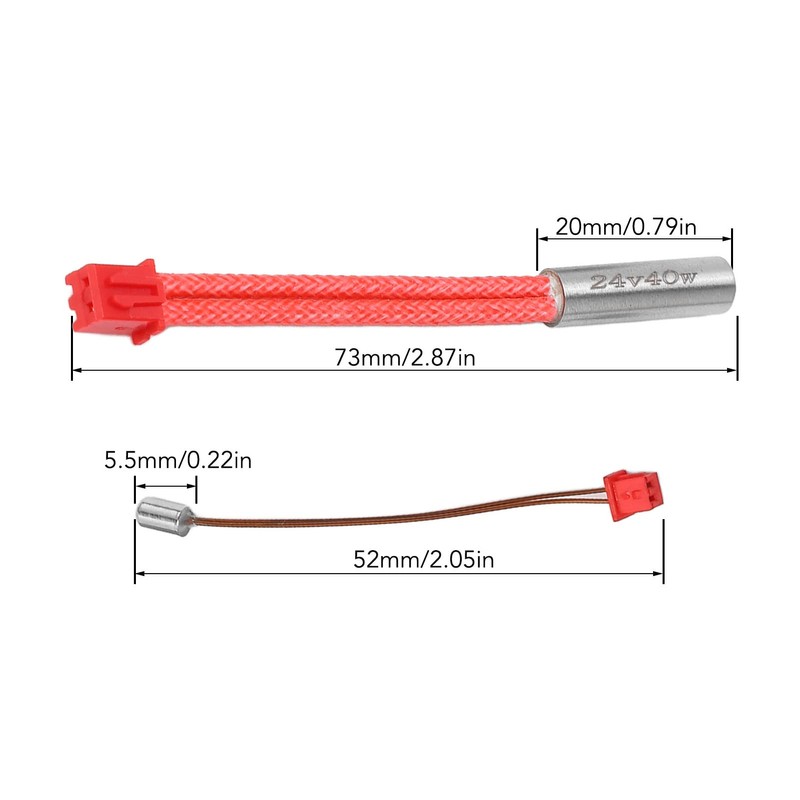 Extruder Heating Block Kit, High Temperature 300 °C Titanium Heatbreak