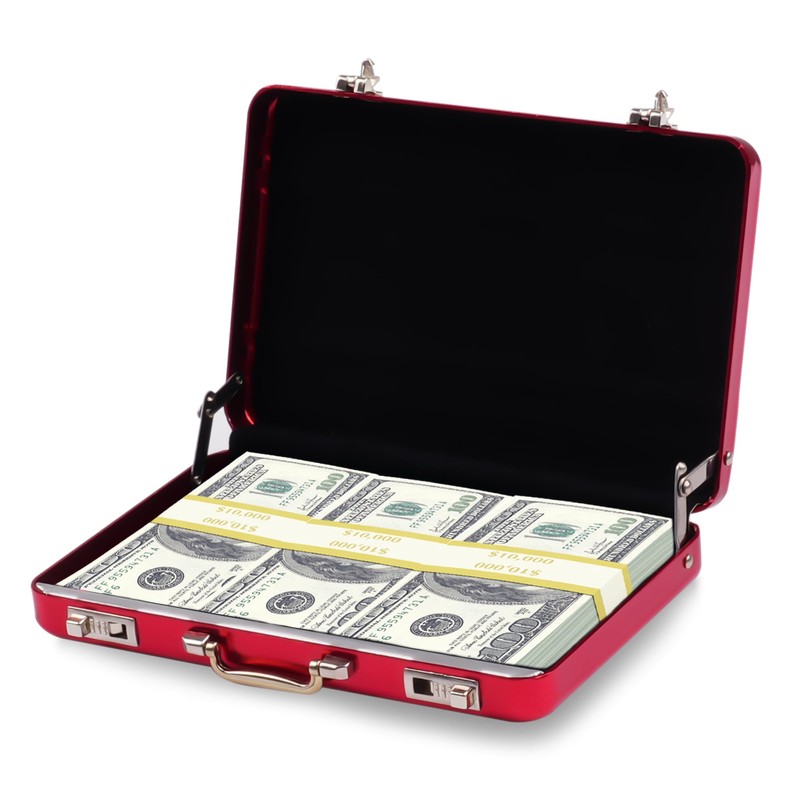 WINKIO Aluminium Money Case with Snap Closure Cheque Gift for