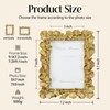JOJOWISE 5x7 Picture Frame, Gold Ornate Leaf Texture Handmade Resin