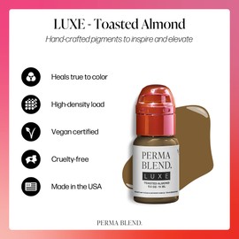 Perma Blend Luxe - Toasted Almond - Microblading Ink for Permanent Eyeliner - Professional Tattoo Ink - Brown Tattoo Ink Makeup - Vegan (0.5 oz)