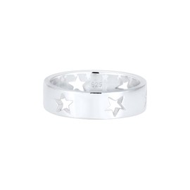 Elli Astro 0601220317 Women's Ring Stars Cut Out Band Ring 925 Sterling Silver, Silver, No Gemstone