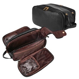 Furita Makeup Bag, Large Capacity Cosmetic Bags for Women, Portable Multifunctional Waterproof Toiletries Travel Bag with 8 Compartments and Handle (Black)