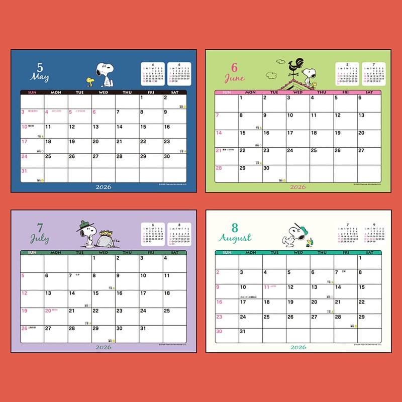 Sanrio Ring Calendar, 2026, Snoopy, Paper, Tabletop 62222