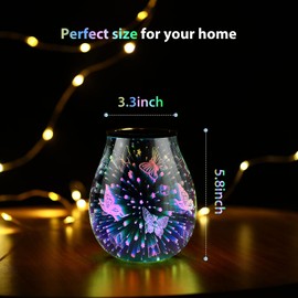 INRORANS Electric Wax Melt Oil Burner Warmer Scent 3D Butterfly 7 Led Colour Changing Night Light Lamp for Kitchen Bathroom Living Room Office Decor…