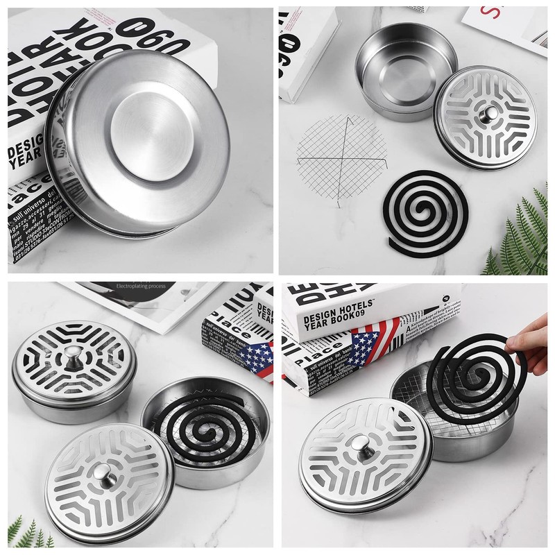 2 Portable Coil Holder, Incense Box Sandalwood Holder with Handle,